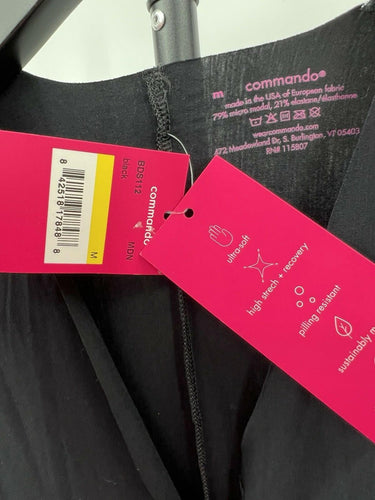 Commando BDS112 Womens Black Butter Deep V Neck Bodysuit Sleeveless NWT - Size M