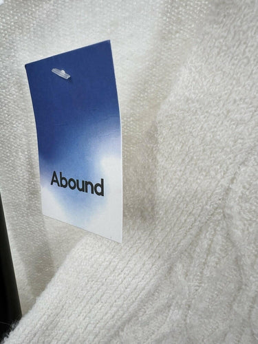 Abound Cardigan Womens Cropped Cable Knit Cream Button Size M Abound
