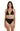 La Blanca Women's Banded Mid Waist Pant Bikini Swimsuit Bottom, Black Size 12 La Blanca