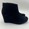 Sugar Juliette Black Micro Wedge Ankle Booties Back Zip Womens 6 Sugar