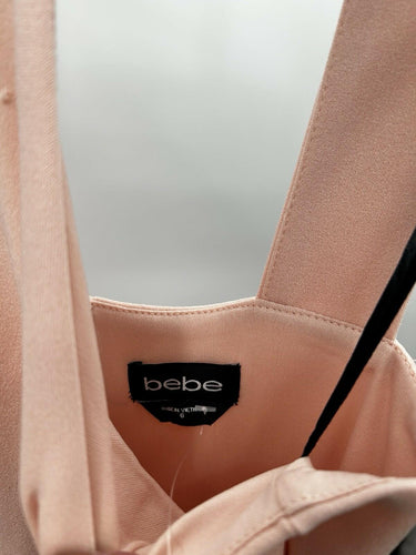 Bebe Woman’s blush pink halter maxi dress Cutout Straight Silhouette Size 6