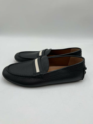 Bally Karlos leather loafers in black Leather signature Bally Stripe Size 9.5