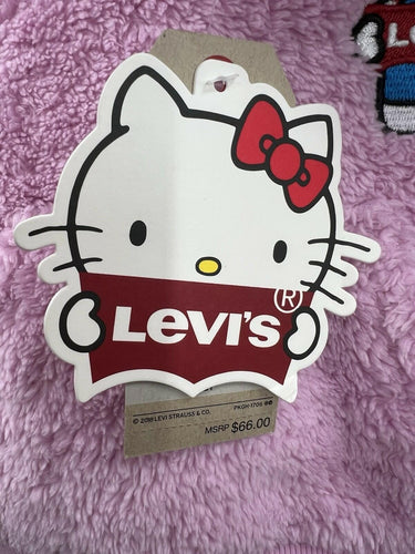 NWT LEVI’S X HELLO KITTY FAUX SHEARLING HOODIE Girl Pink 2T Levi's