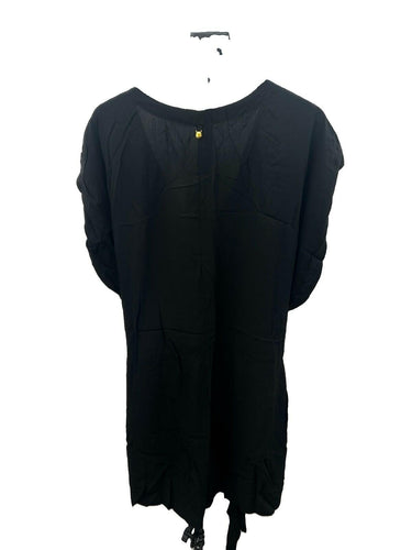 Malai Women’s black romper V-neckline tie-waist detail Size L