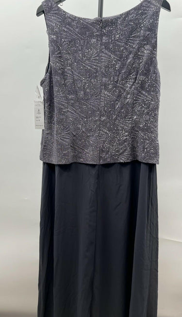 Alex Evenings Smoke Silver Popover  Dress Long Formal Mother Bride 18 Only Dress Alex Evenings