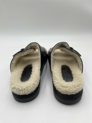 Alexander McQueen Black Leather Shearling Lined Sandals Size 39D Alexander McQueen