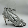 Alexander McQueen Armadillo mirror-effect faux leather sandals silver Size 36.5 Alexander
