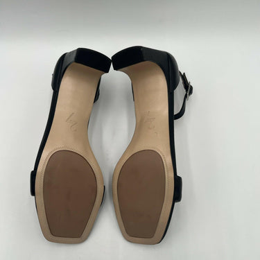 Women’s Naturalizer Iriss Black Leather Block Ankle Strap Heels Size 6.5M Naturalizer