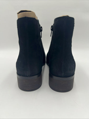 Lucky Brand PATTRIK Black Round Toe Side Zip Block Heel Booties, Size 8.5M Lucky Brand