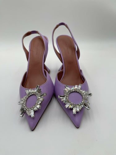 Amina Muaddi Begum 95mm slingback pumps in purple "unicorn" Size 38.5 Amina Muaddi