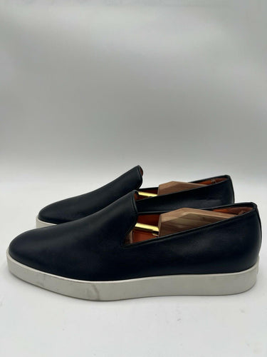 Santoni Men's Atlantis Black Leather Slip-On Loafers Size 9