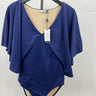 Cabana Life Navy Blue Cape Sleeve V-Neck One Piece Swimsuit Size M Cabana Life
