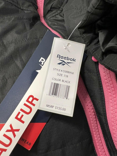 NWT Girls Reebok 3-in-1 Jacket System Black with Color Black / Pink Size 7/8