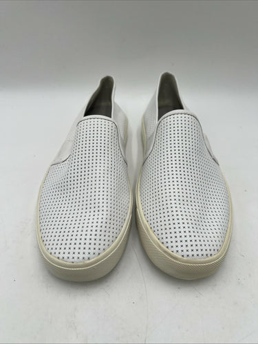 Vince Blair 5 women's white perforated leather slip-on sneakers Size 6