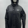 NWD Reebok men's softshell hooded Zip & Snap Button jacket in black Size L Reebok