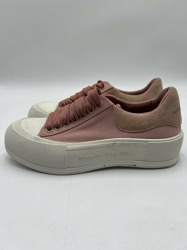 Alexander McQueen Women's Deck Lace-Up Plimsolls in the Magnolia pink Size 35.5 Alexander McQueen