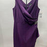 Alex Evenings Summer Plum Purple Draped Sheath Dress Beaded Cocktail 16 Alex Evenings