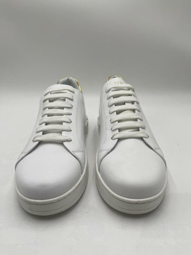 Versace Medusa Low white sneakers metallic gold heel counter Size 43 Versace