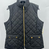 St Johns Bay Vest Womens Black Quilted Diamond Stitch Gold Zip Pockets Warm L St. John's Bay