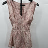 The Limited Blouse Womens Sleeveless Top Red White Geometric Tie Back Peplum M The Limited