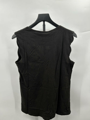 Collection by Bobeau black V-neck sleeveless top Ruffle Shoulders Size XS