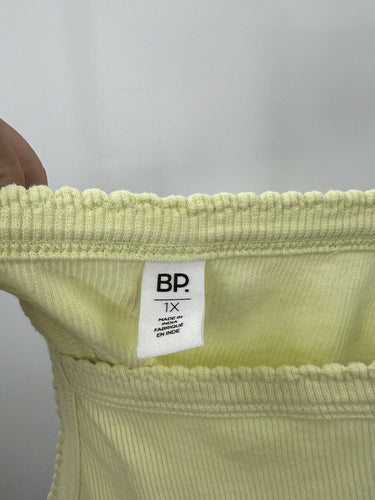 BP Yellow Ribbed Bodysuit Square Neck Tank Top Plus Size 1X Bp.