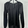 Tart Collections Black Satin Womans Blouse Long Sleeve Tassels Size XS Tart Collections