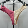 Rip Curl Bikini Bottom Color Block Pink Cream Ribbed Cheeky XL RIP CURL