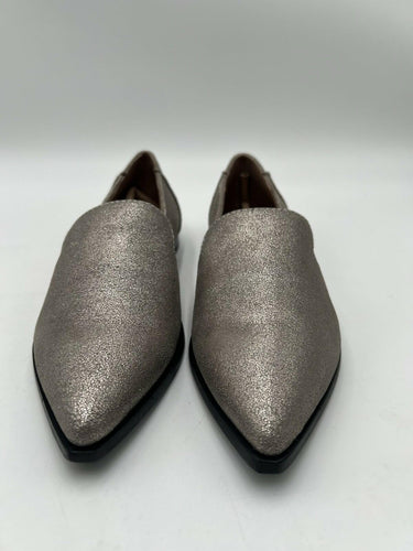 Frye Kenzie Venetian Pewter Metallic Loafers Womens 6M Frye