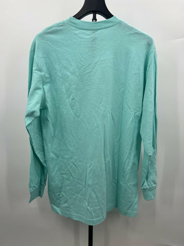 Abound Good Vibes T-Shirt Long Sleeve Yin Yang Daisy Teal M Abound