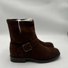 FRYE Natalie Short Engineer Brown Suede Buckle Ankle Boot Womens SIZE 6.5 M Frye