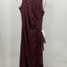 Alex Evenings Lace Sequin Evening Gown Maxi Ruched Ruffle Wine Burgundy SIZE 6 Alex Evenings