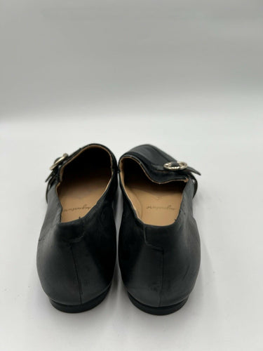 Trotters Signature Black Leather Loafers Buckle Size 10