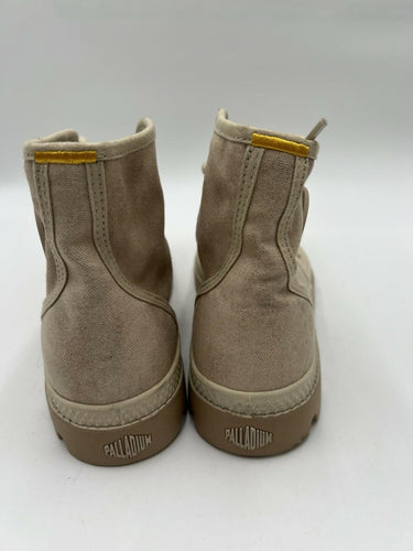 Palladium Pampa Hi Canvas Combat Boots Beige Womens 8 Mens 6.5