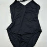 La Blanca Woman’s black Athleta plunge halter one-piece swimsuit Size 14 La Blanca