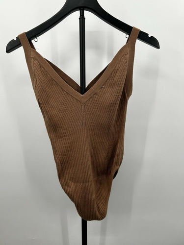 Johana Ortiz tan ribbed Woman’s bodysuit Size XS Browns