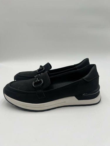 Patrizia Annaliese-B Loafer Horsebit Sneaker Black Comfort Womens Size 7.5M