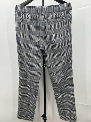 Talbots Hampshire Ankle Pants Plaid Gray Blue Check Houndstooth Work 10 Talbots