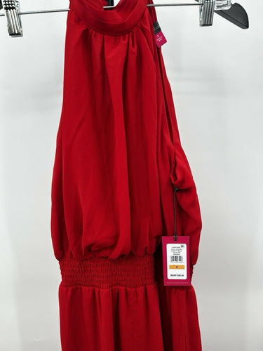 Vince Camuto Women's Halter Tie-Back Wide-Leg Jumpsuit - Ultra Red Size S Vince Camuto