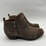 Women's Lucky Brand Basel Bootie Side Zip Ankle Boots Dark Gray Suede Size 9W Lucky Brand