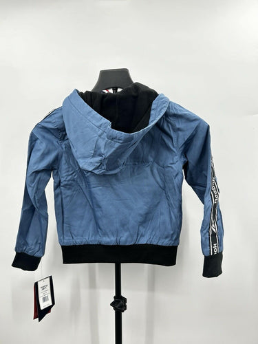 Reebok children's Blue windbreaker Hooded Branded Sleeves Size 5/6 Reebok