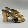Women’s YSL Yves Saint Laurent 'Loulou' 100mm Knotted Gold Leather Size 49 Yves Saint Laurent