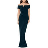 Xscape X Womens Knit Off-The-Shoulder Evening Dress Green 10 Xscape