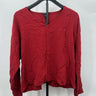 Eileen Fisher Top Red V Neck Long Sleeve Silk Relaxed Blouse XS/TP Eileen Fisher