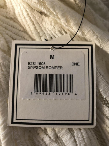 NWT  Volcom Women's Gypsom Romper Long Sleeve Cotton Mesh Elastane Size M