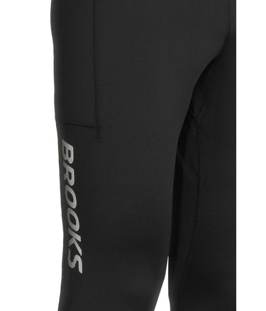 Brooks, Mens, Momentum Thermal Tight Black/Speed Logo, Size: S Inseam: 29