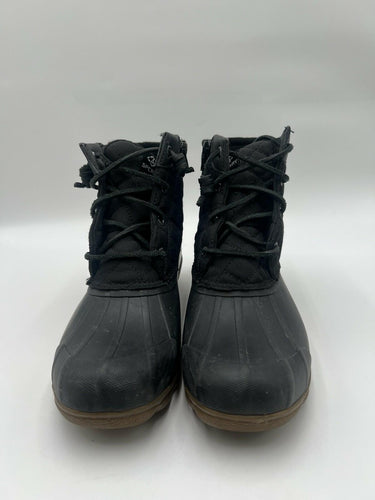 Sperry STS88347 Black Quilted Duck Boots Waterproof Gum Sole Womens Size 9.5