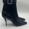 Women’s Saint Laurent Tom 90 Crystal-Buckle Leather Ankle Boots Size 38 Saint Laurent