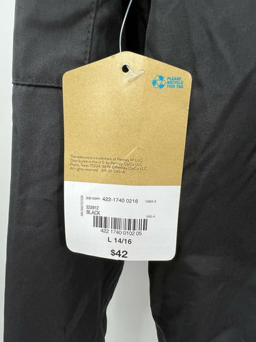 Thereabouts Jacket Boys Black Bomber Zip Up Ribbed Pockets Lightweight L 14/16 Thereabouts