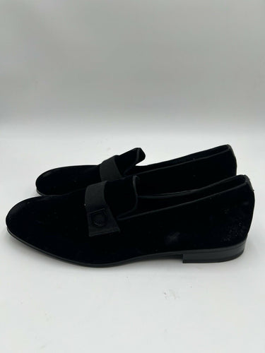Men's Ferragamo Lapo Black Velvet Slip on Loafers Size 10E